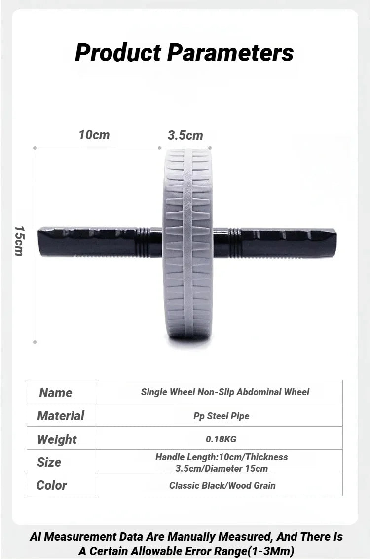 Silent Abdominal Wheel Roller – Non-Slip, 130kg Load Bearing